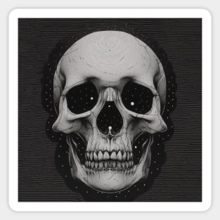 Monochrome Illustration of Skull Sticker